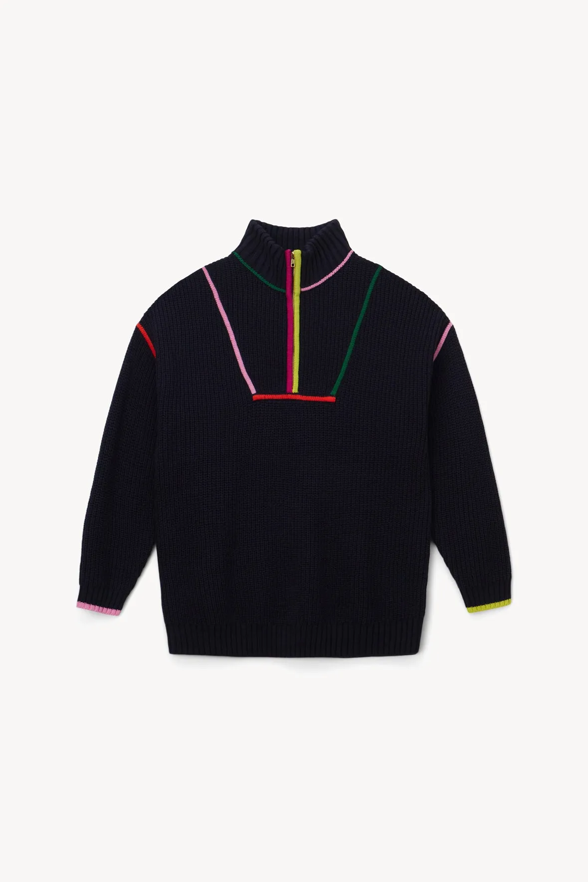 HAMPTON SWEATER | NAVY MULTI sold by STAUD product image thumbnail 5