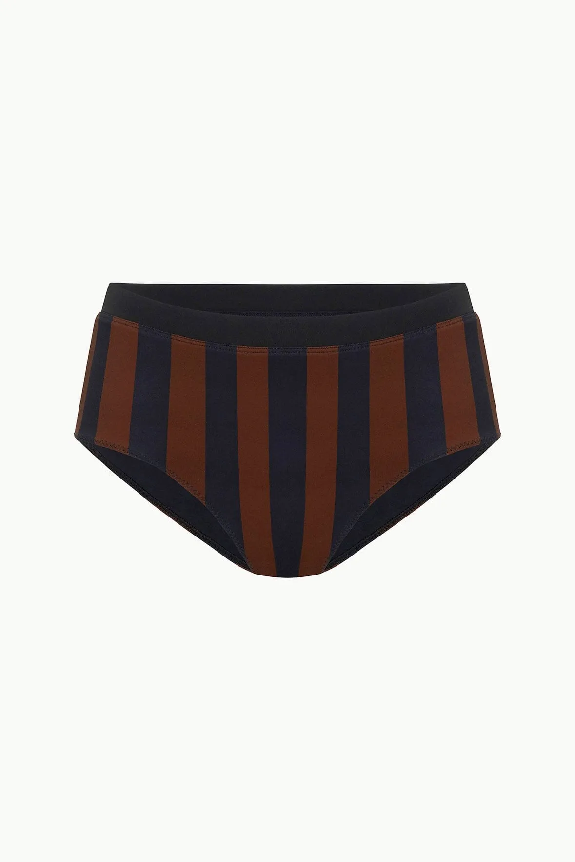 DEVON HIGH RISE BIKINI BOTTOM | BLACK TAN SEASHORE STRIPE sold by STAUD product image thumbnail 5