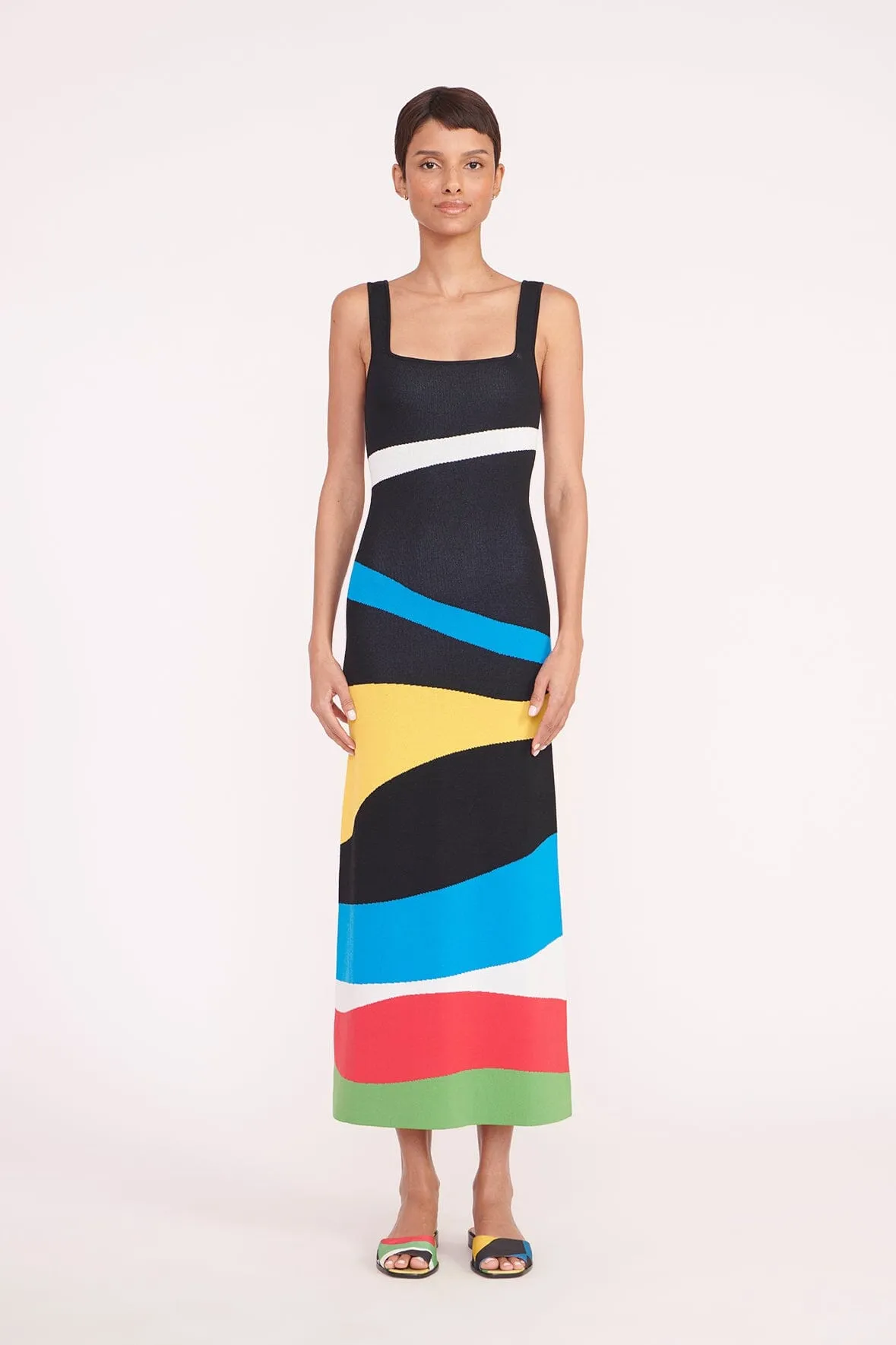 KATIE DRESS | MARBLE WAVE sold by STAUD