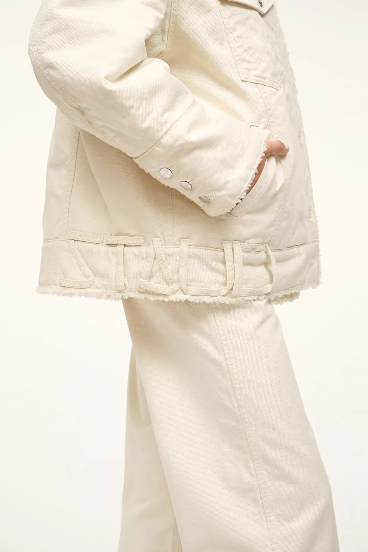 STAUD + WRANGLER REVERSIBLE BIGGEST JEAN JACKET | CREAM sold by STAUD product image thumbnail 3