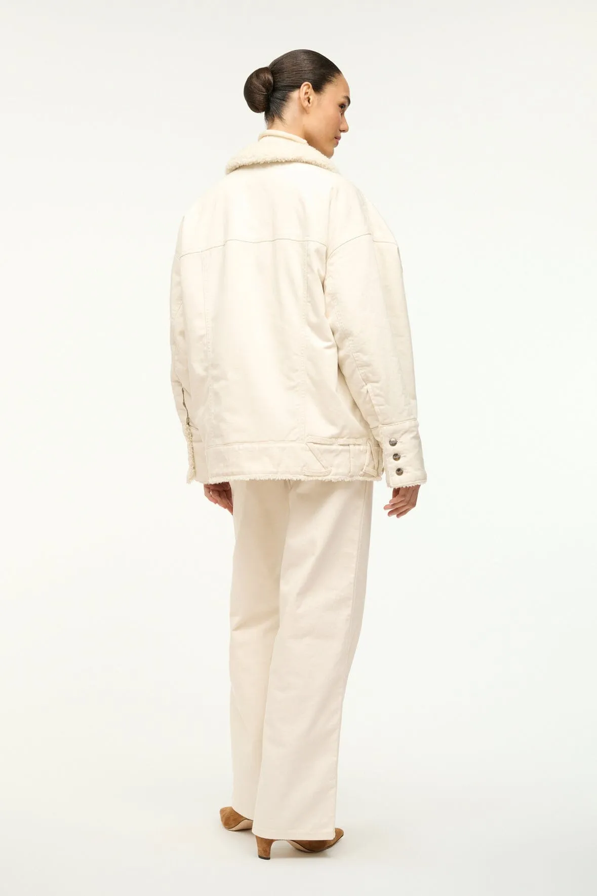 STAUD + WRANGLER REVERSIBLE BIGGEST JEAN JACKET | CREAM sold by STAUD product image thumbnail 5