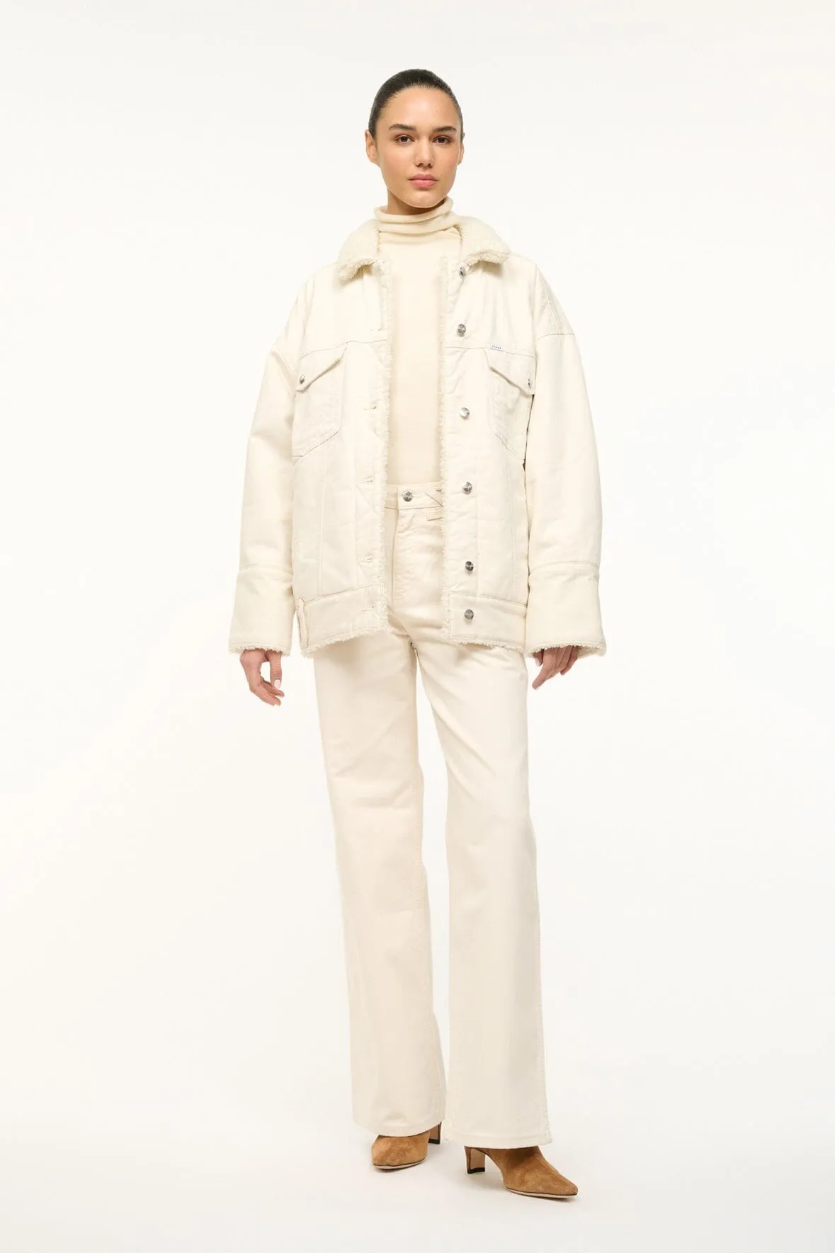 STAUD + WRANGLER REVERSIBLE BIGGEST JEAN JACKET | CREAM sold by STAUD product image thumbnail 4