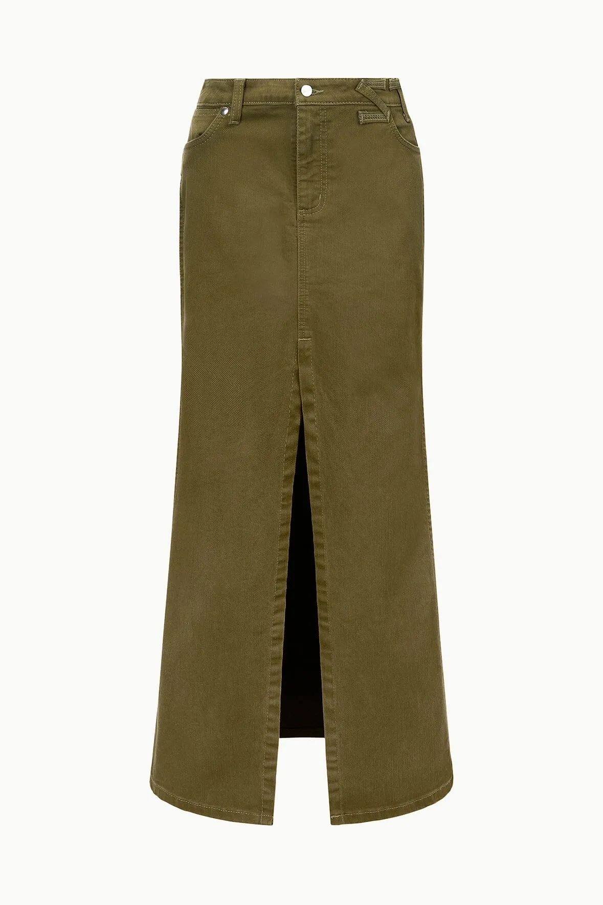 STAUD + WRANGLER THE MAXI SKIRT | SERGEANT GREEN sold by STAUD product image thumbnail 5