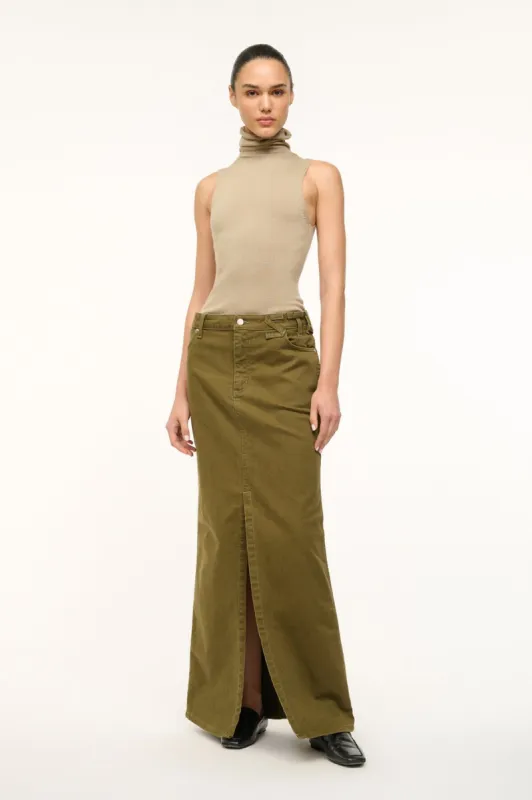 STAUD + WRANGLER THE MAXI SKIRT | SERGEANT GREEN sold by STAUD