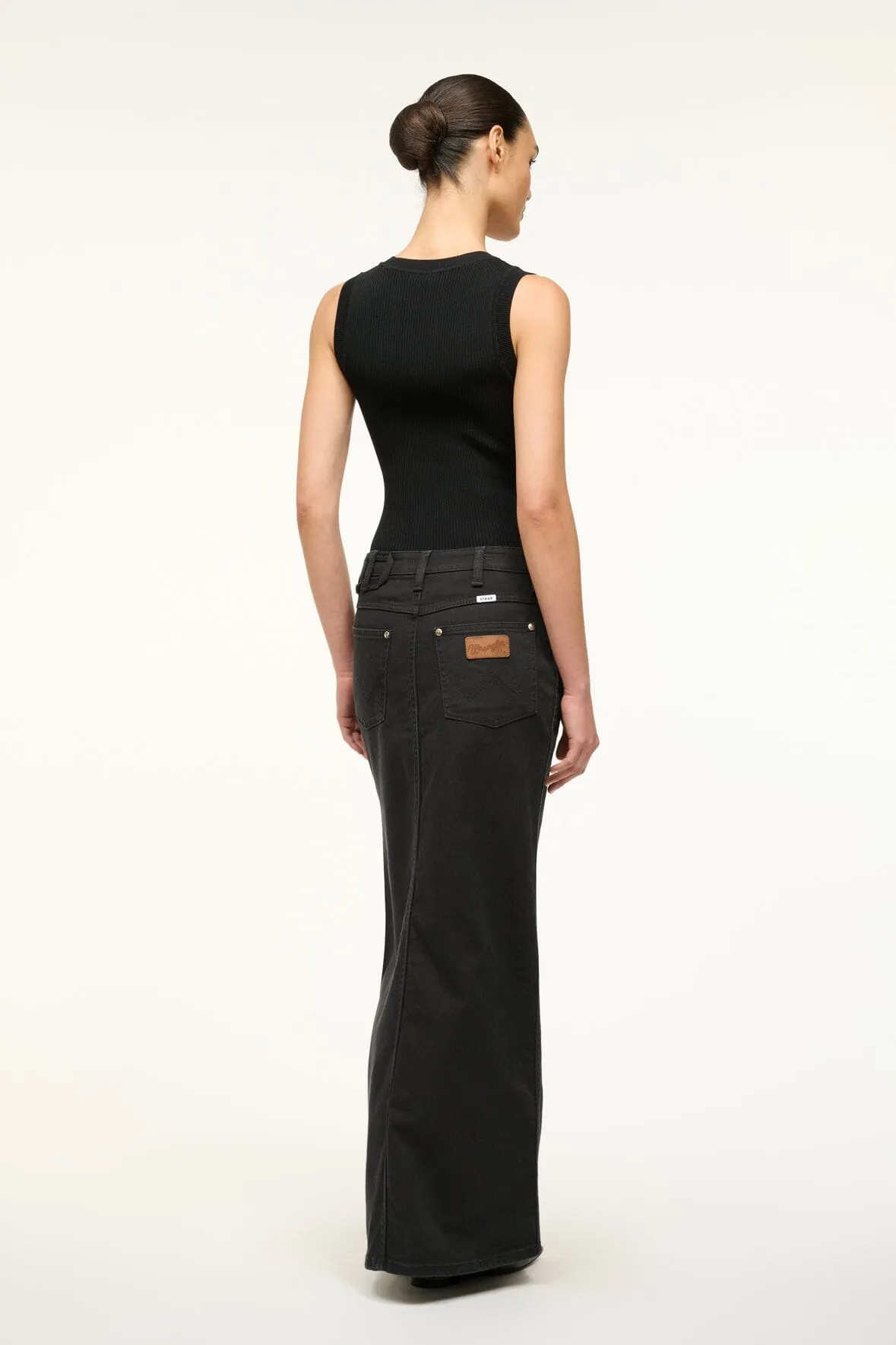 STAUD + WRANGLER THE MAXI SKIRT | BLACK sold by STAUD product image thumbnail 3