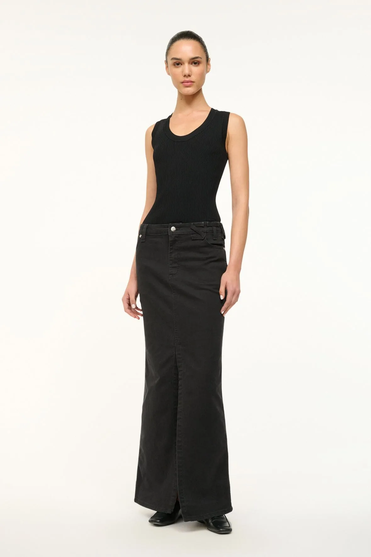 STAUD + WRANGLER THE MAXI SKIRT | BLACK sold by STAUD product image thumbnail 2