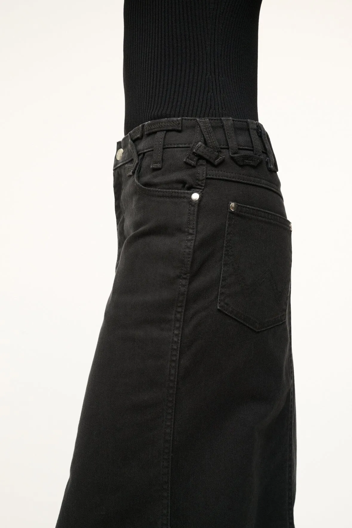 STAUD + WRANGLER THE MAXI SKIRT | BLACK sold by STAUD product image thumbnail 4