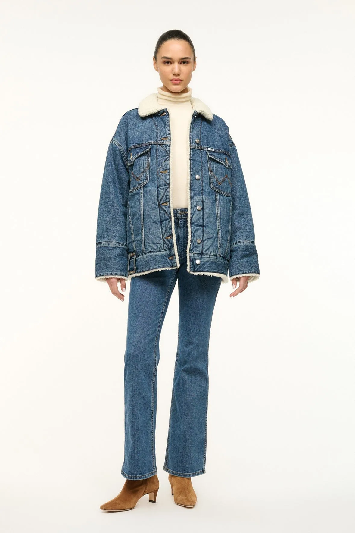 STAUD + WRANGLER REVERSIBLE BIGGEST JEAN JACKET | INDIGO WASH sold by STAUD