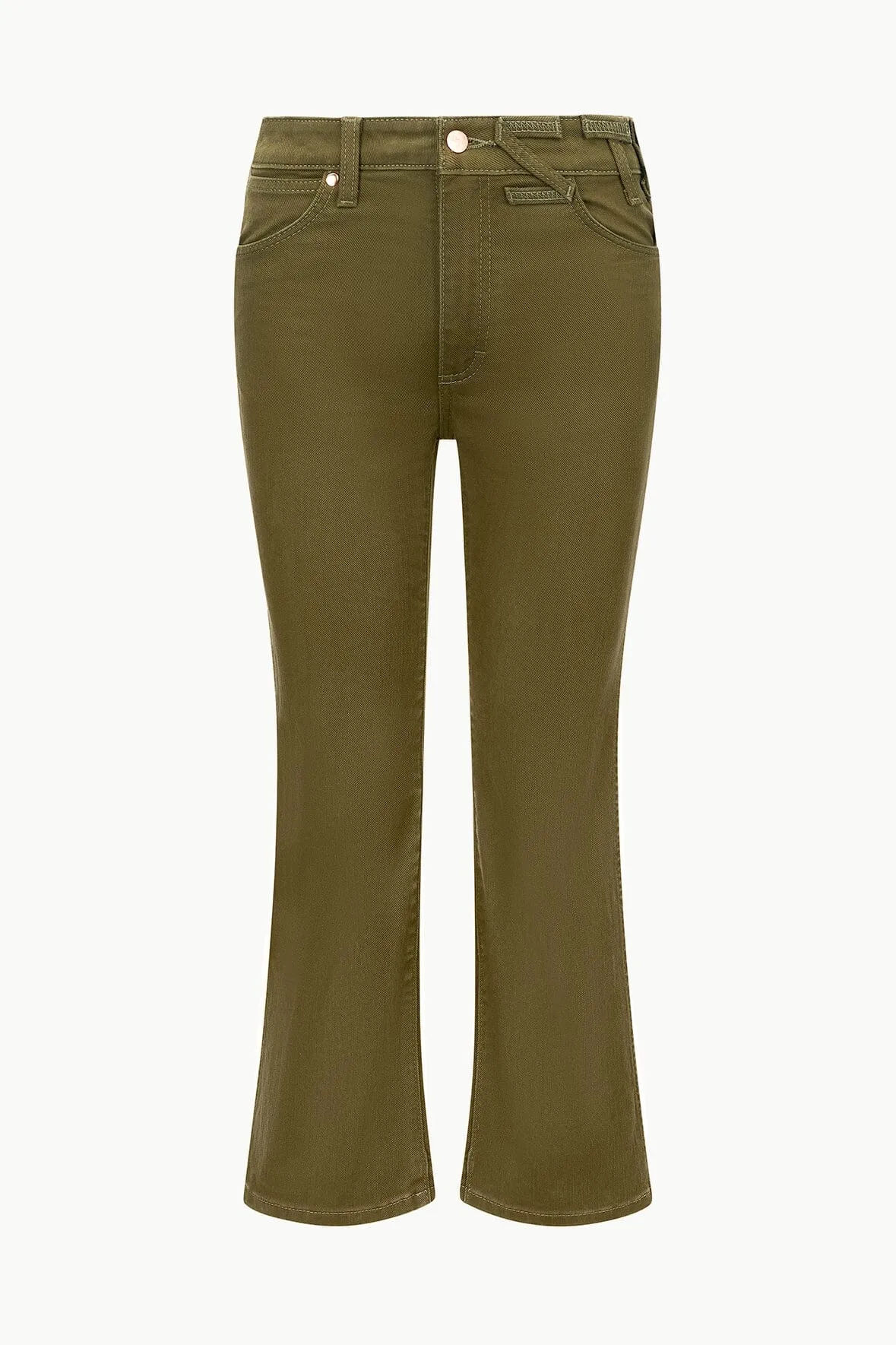 STAUD + WRANGLER THE CROPPED BOOT JEAN | SERGEANT GREEN sold by STAUD product image thumbnail 5