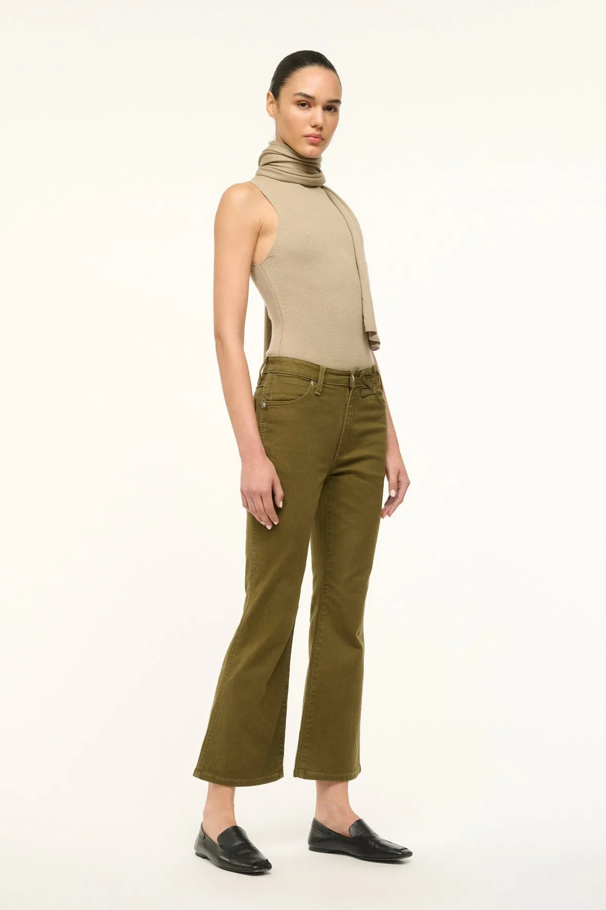 STAUD + WRANGLER THE CROPPED BOOT JEAN | SERGEANT GREEN sold by STAUD product image thumbnail 2