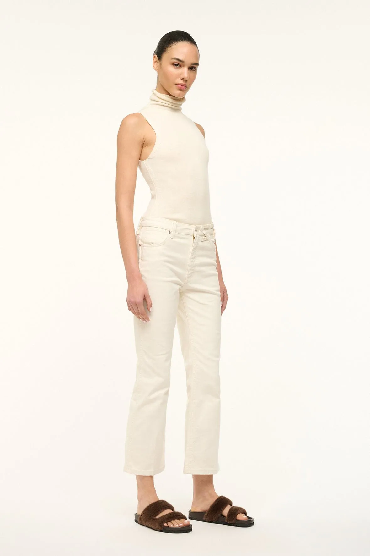 STAUD + WRANGLER THE CROPPED BOOT JEAN | CREAM sold by STAUD product image thumbnail 3