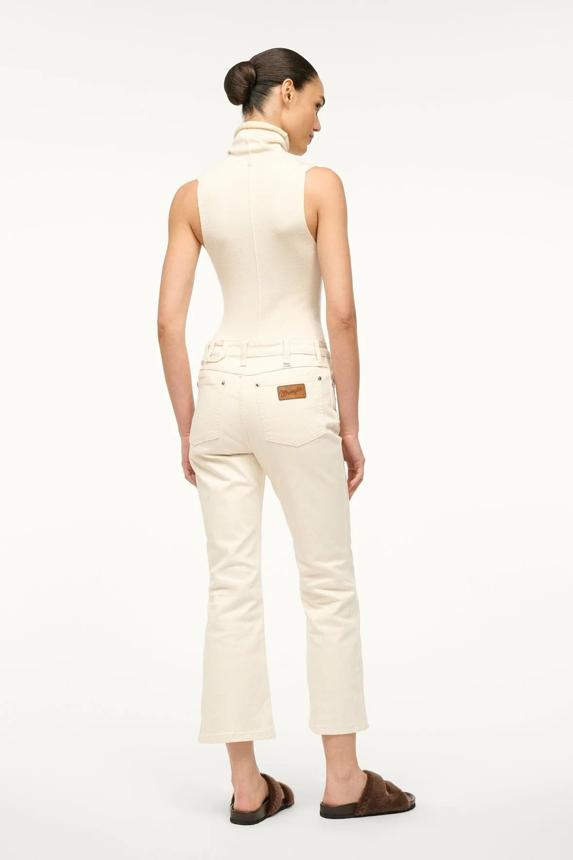 STAUD + WRANGLER THE CROPPED BOOT JEAN | CREAM sold by STAUD product image thumbnail 4