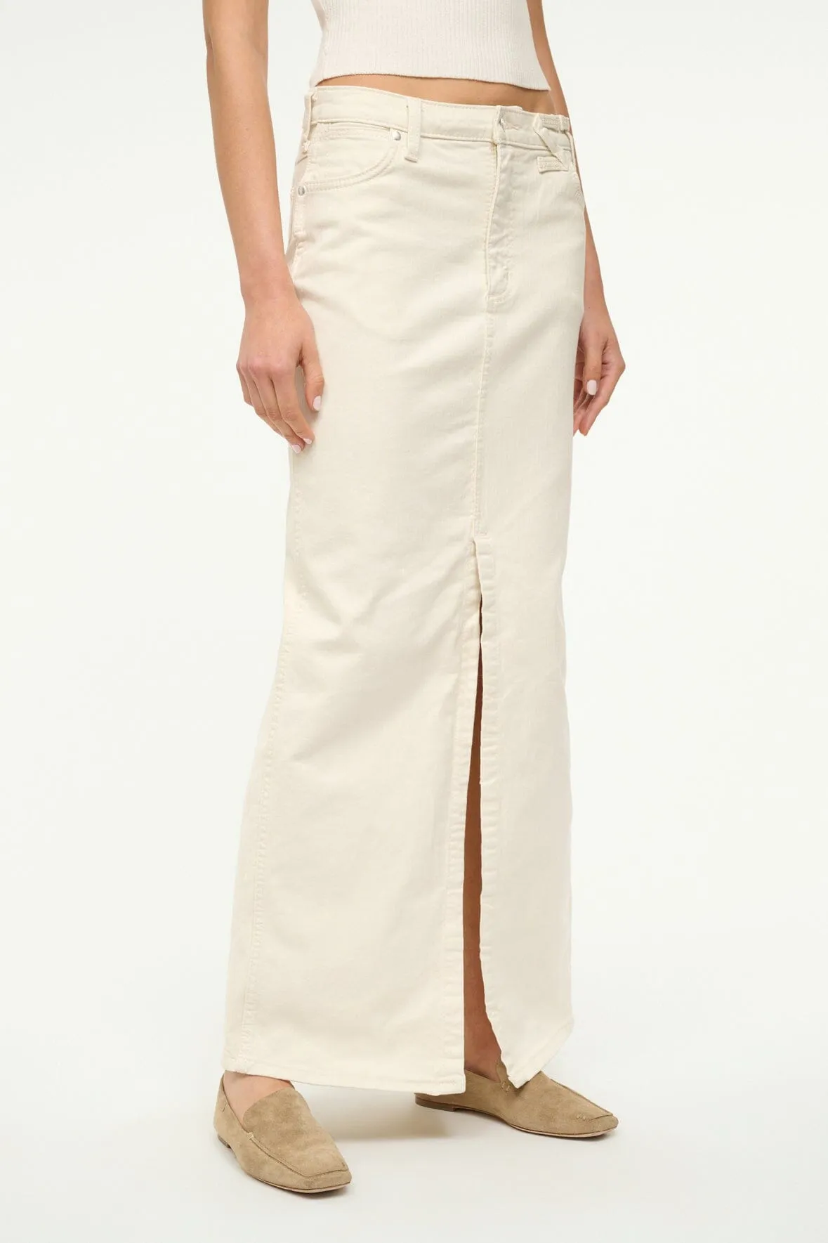 STAUD + WRANGLER THE MAXI SKIRT | CREAM sold by STAUD product image thumbnail 3