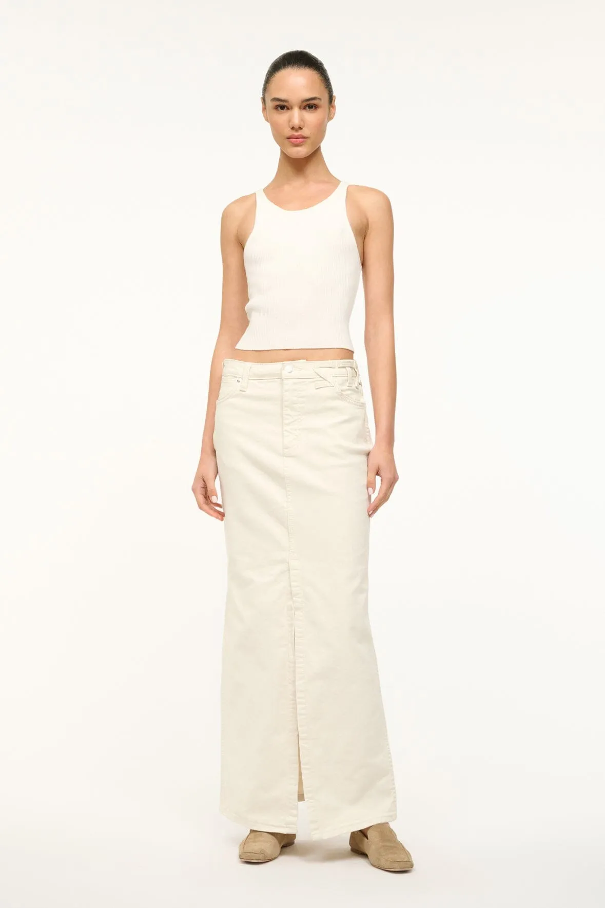 STAUD + WRANGLER THE MAXI SKIRT | CREAM sold by STAUD