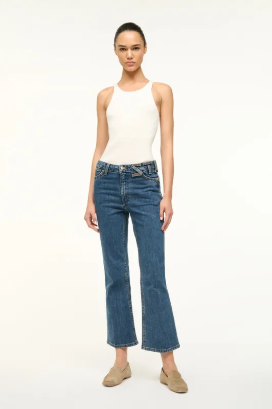 STAUD + WRANGLER THE CROPPED BOOT JEAN | INDIGO WASH sold by STAUD