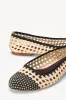 NELL CROCHET BALLERINA | CREAM BLACK sold by STAUD