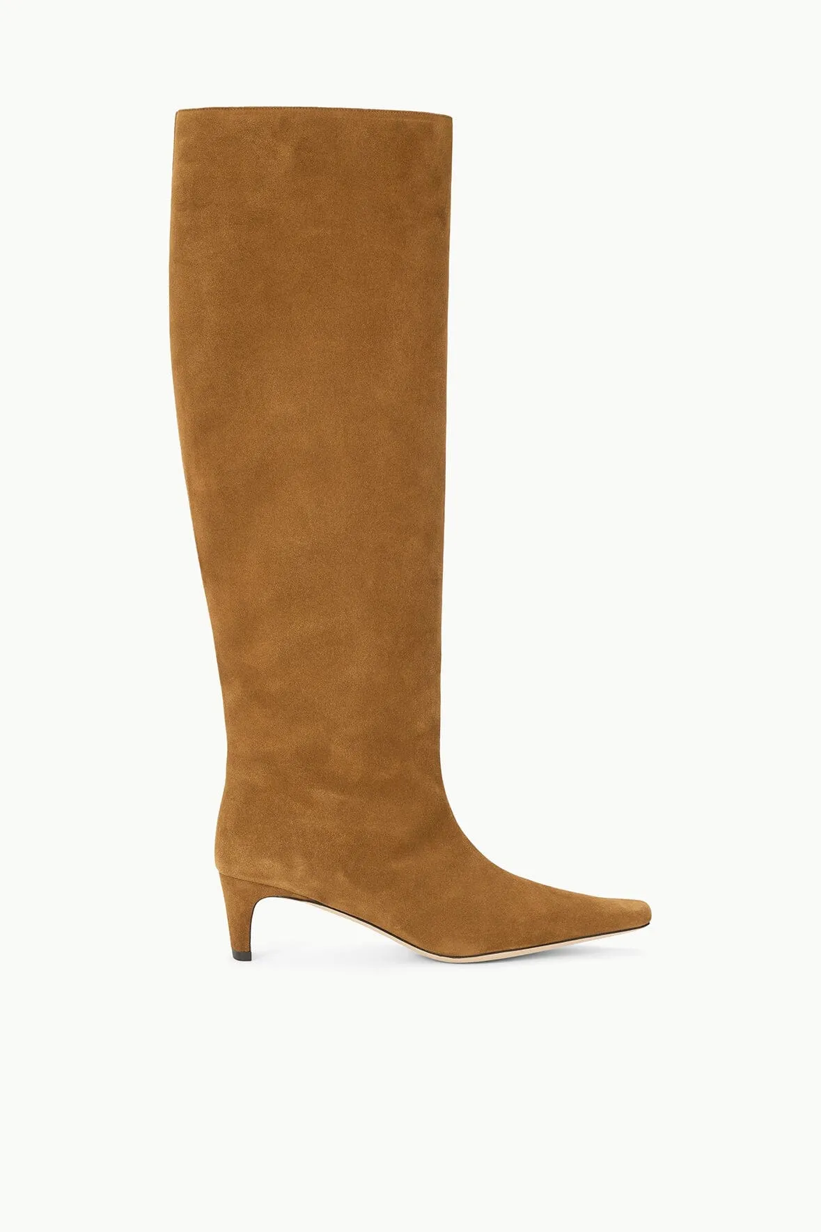 WIDE SHAFT WALLY BOOT | TAN SUEDE sold by STAUD