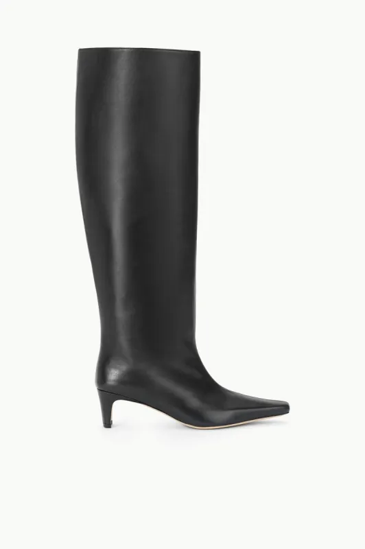 WIDE SHAFT WALLY BOOT | BLACK sold by STAUD