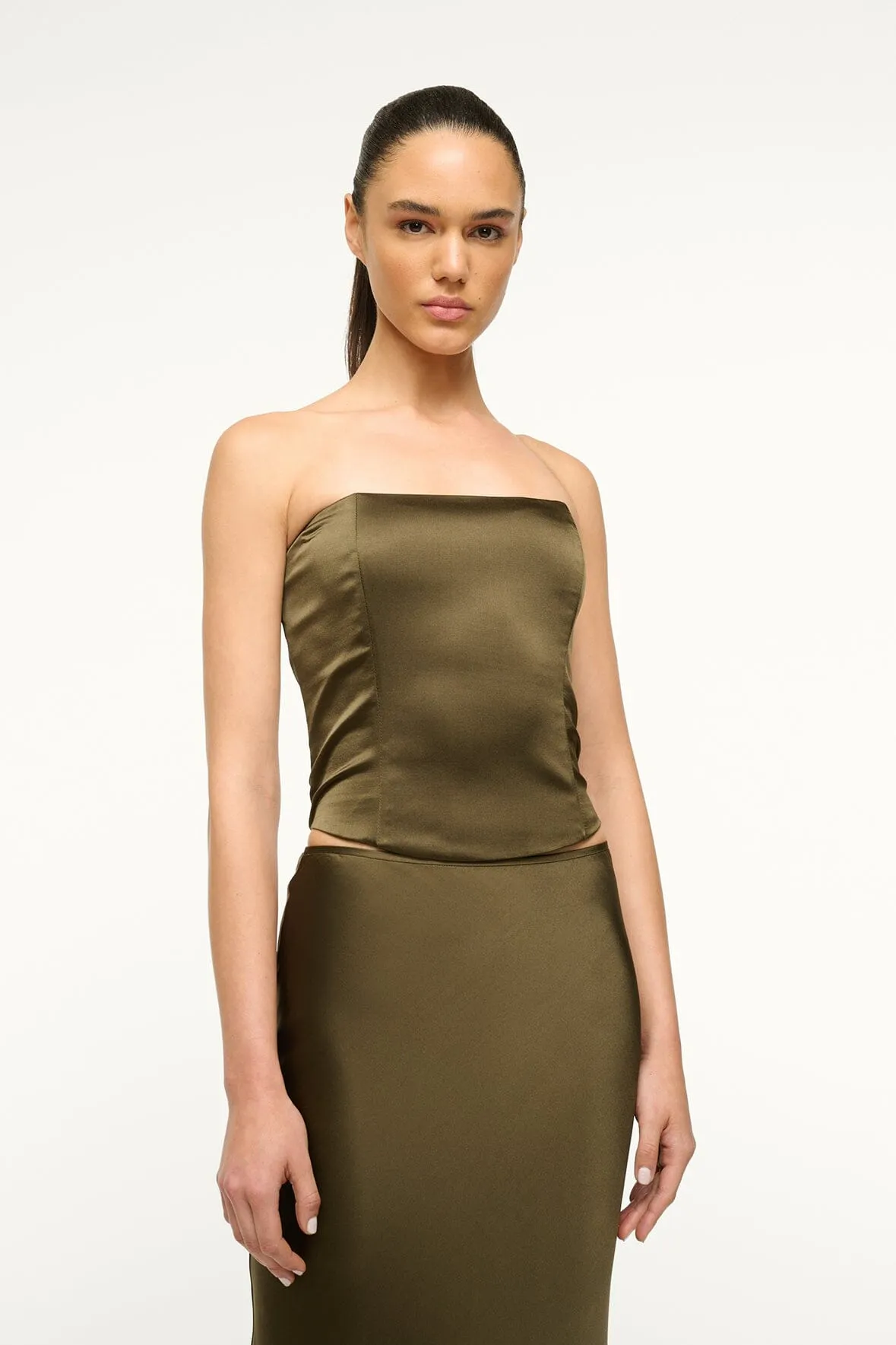 BRUNSWICK SILK TOP | WOODLAND sold by STAUD