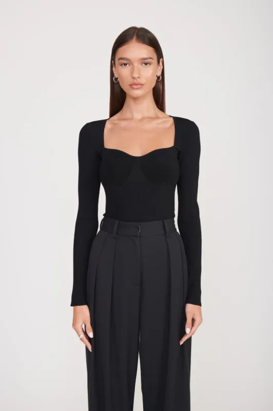 SILHOUETTE TOP | BLACK sold by STAUD
