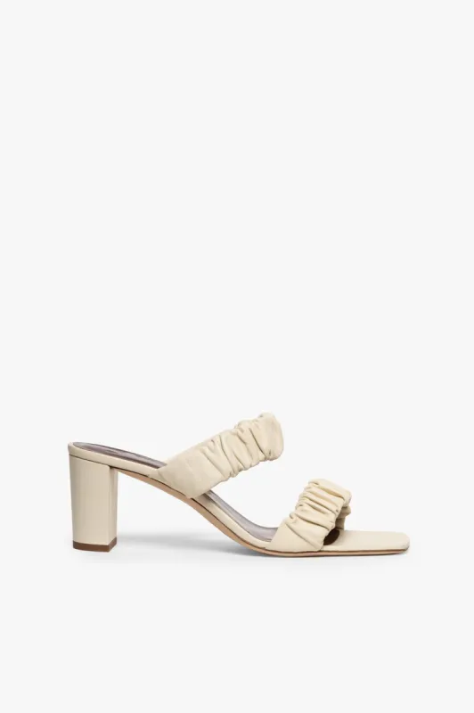 FRANKIE RUCHED SANDAL | CREAM sold by STAUD
