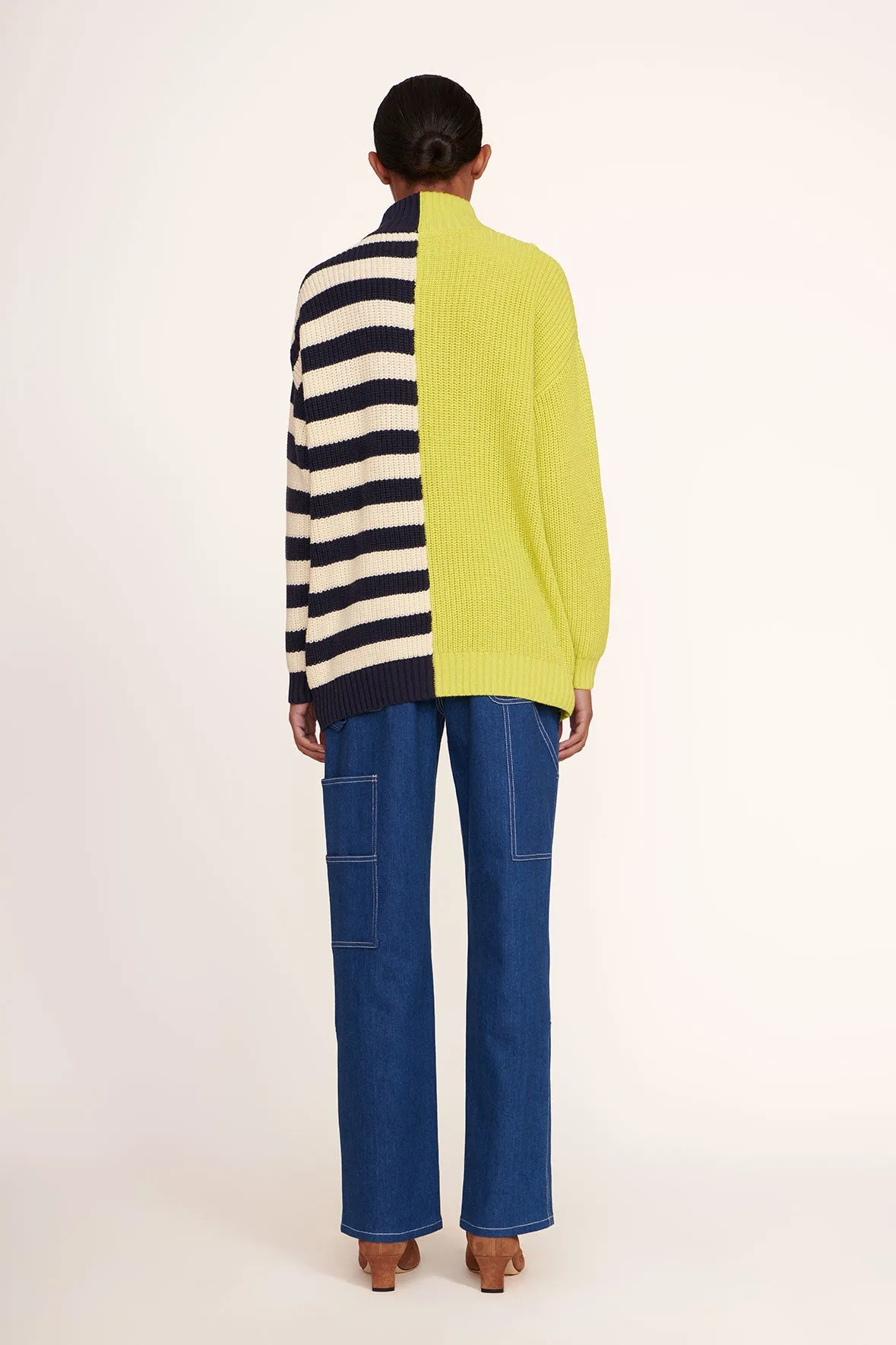 HAMPTON SWEATER | CHARTREUSE TWO TONE STRIPE sold by STAUD product image thumbnail 4