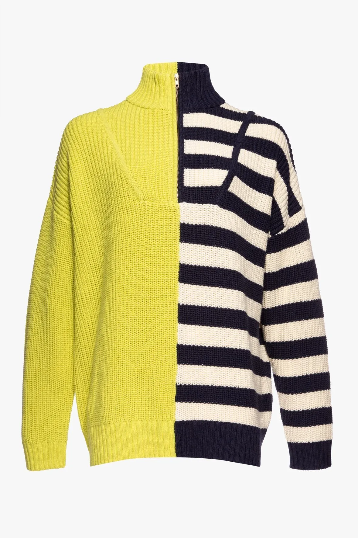 HAMPTON SWEATER | CHARTREUSE TWO TONE STRIPE sold by STAUD product image thumbnail 5