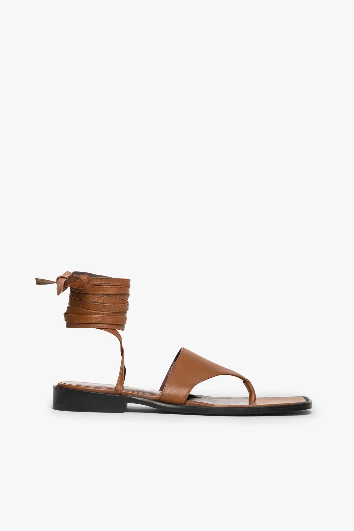ALEXANDRE LACE UP SANDAL | TAN sold by STAUD