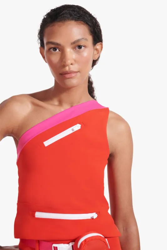 NB X STAUD NBSLEEK ZIP TOP | FIERY RED sold by STAUD