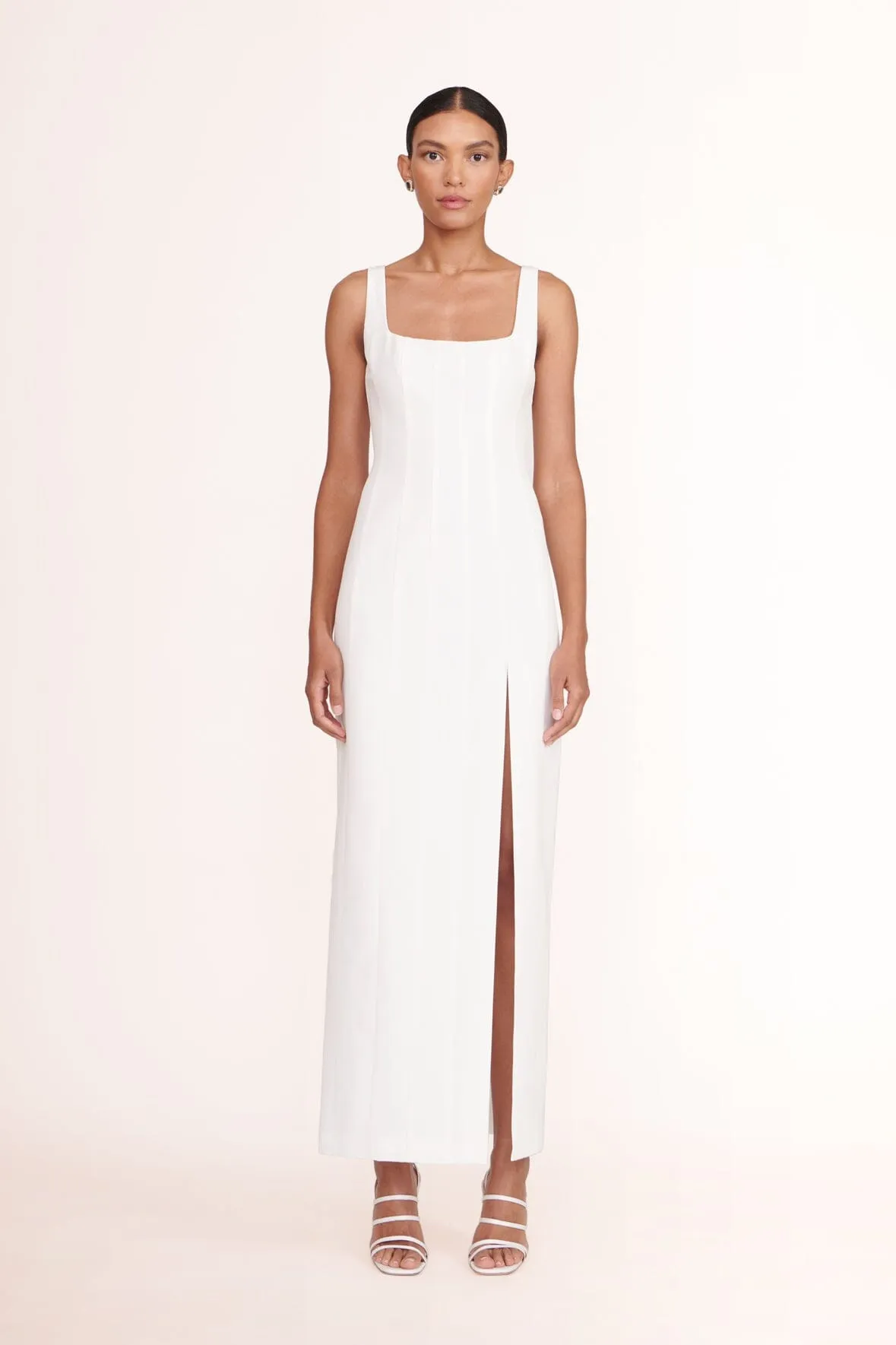 PORTRAIT DRESS | WHITE sold by STAUD