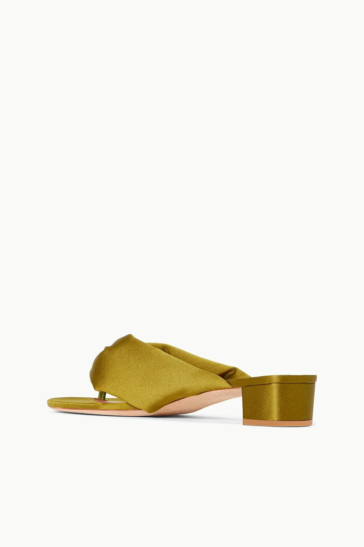 DAHLIA SANDAL | OLIVE SATIN sold by STAUD product image thumbnail 4