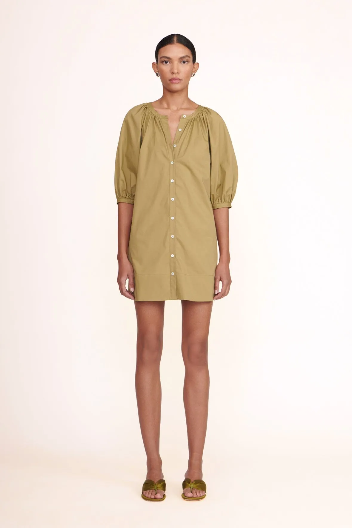 DAHLIA SANDAL | OLIVE SATIN sold by STAUD product image thumbnail 2