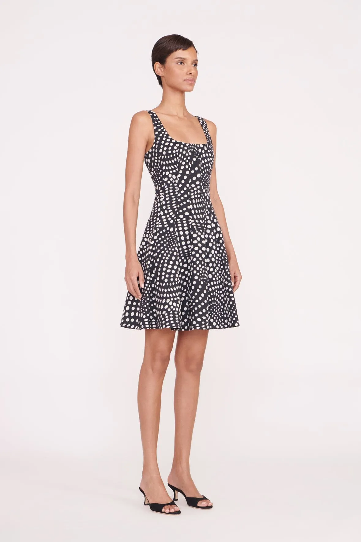 MINI WELLS DRESS | BLACK WAVY DOT sold by STAUD product image thumbnail 2