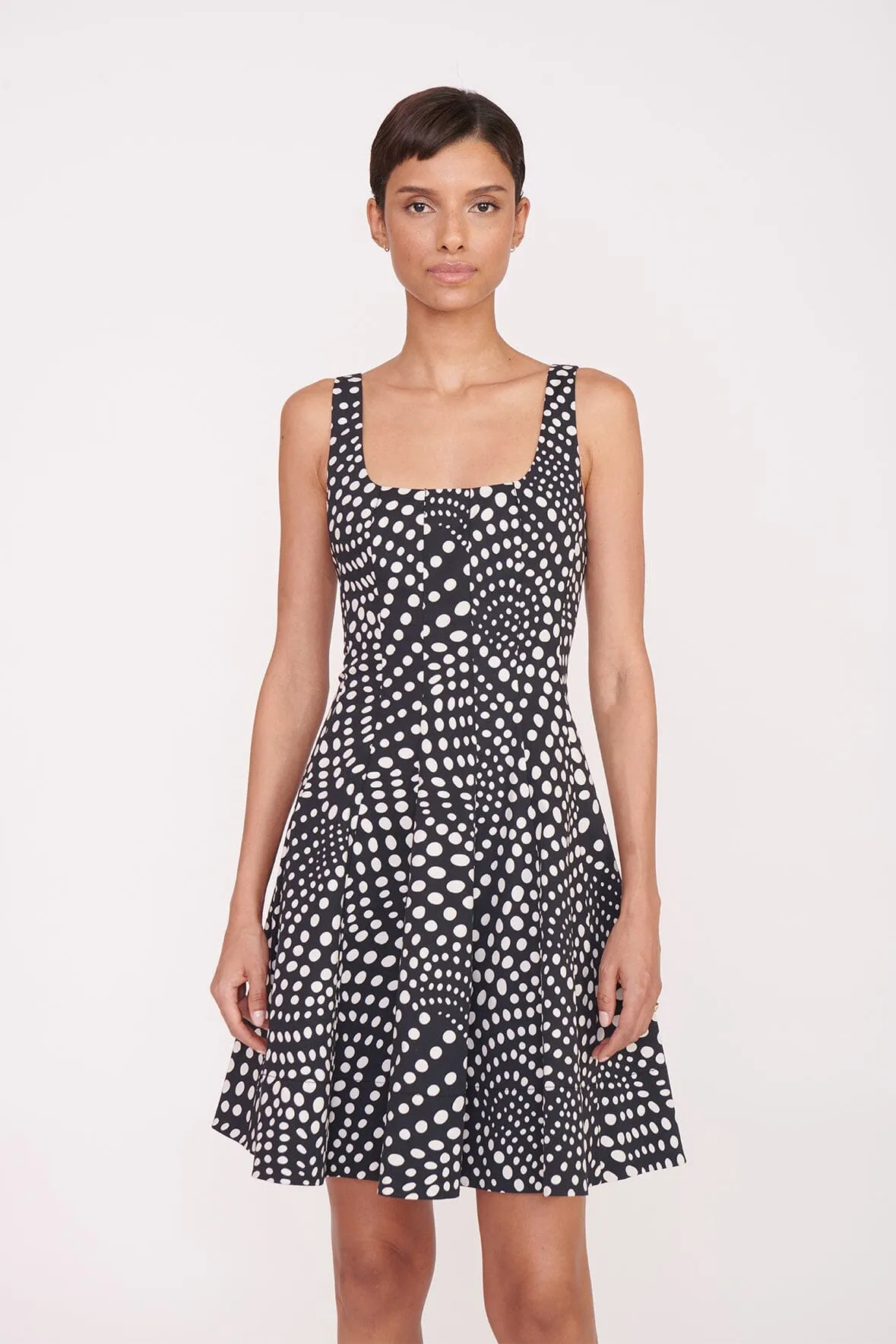 MINI WELLS DRESS | BLACK WAVY DOT sold by STAUD product image thumbnail 3