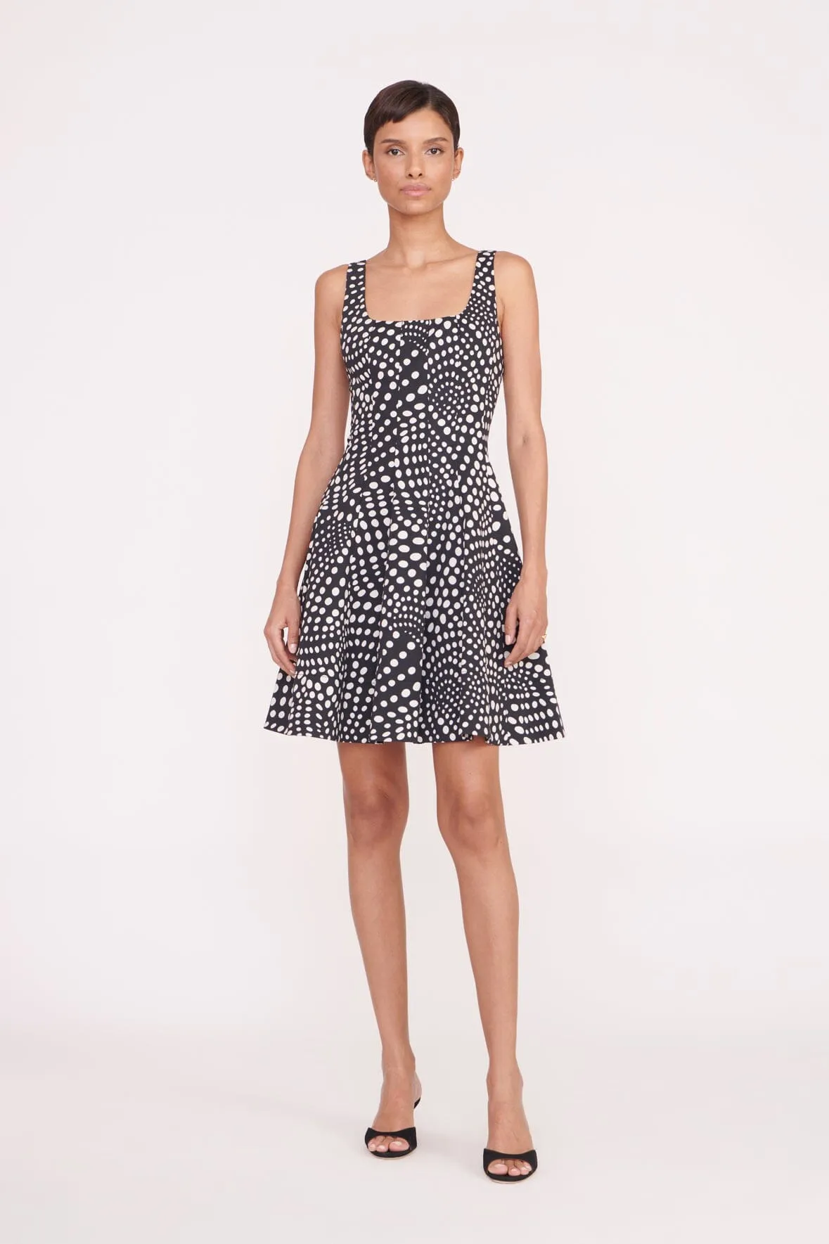 MINI WELLS DRESS | BLACK WAVY DOT sold by STAUD