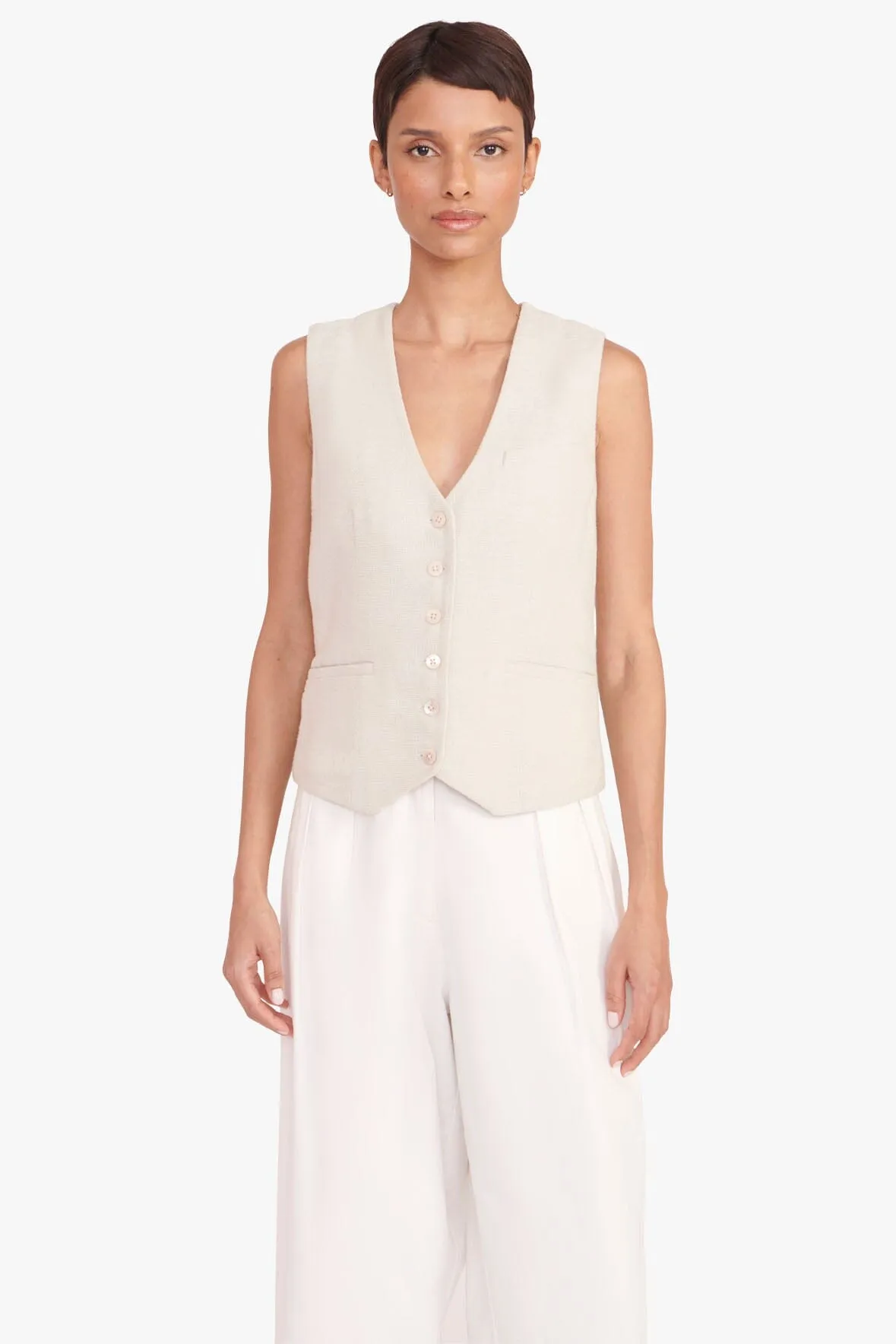 BRETT VEST | OAT MILK sold by STAUD