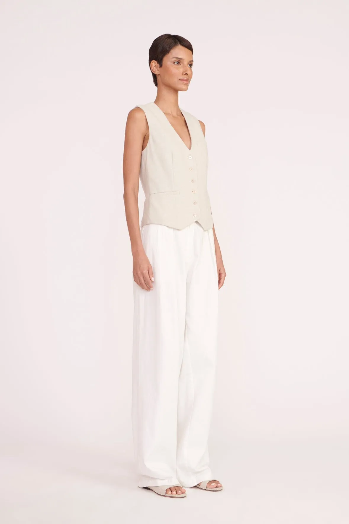 BRETT VEST | OAT MILK sold by STAUD product image thumbnail 4