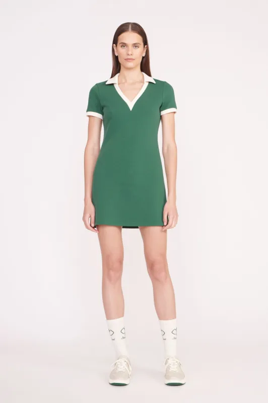 VOLLEY DRESS | COURT GREEN IVORY sold by STAUD