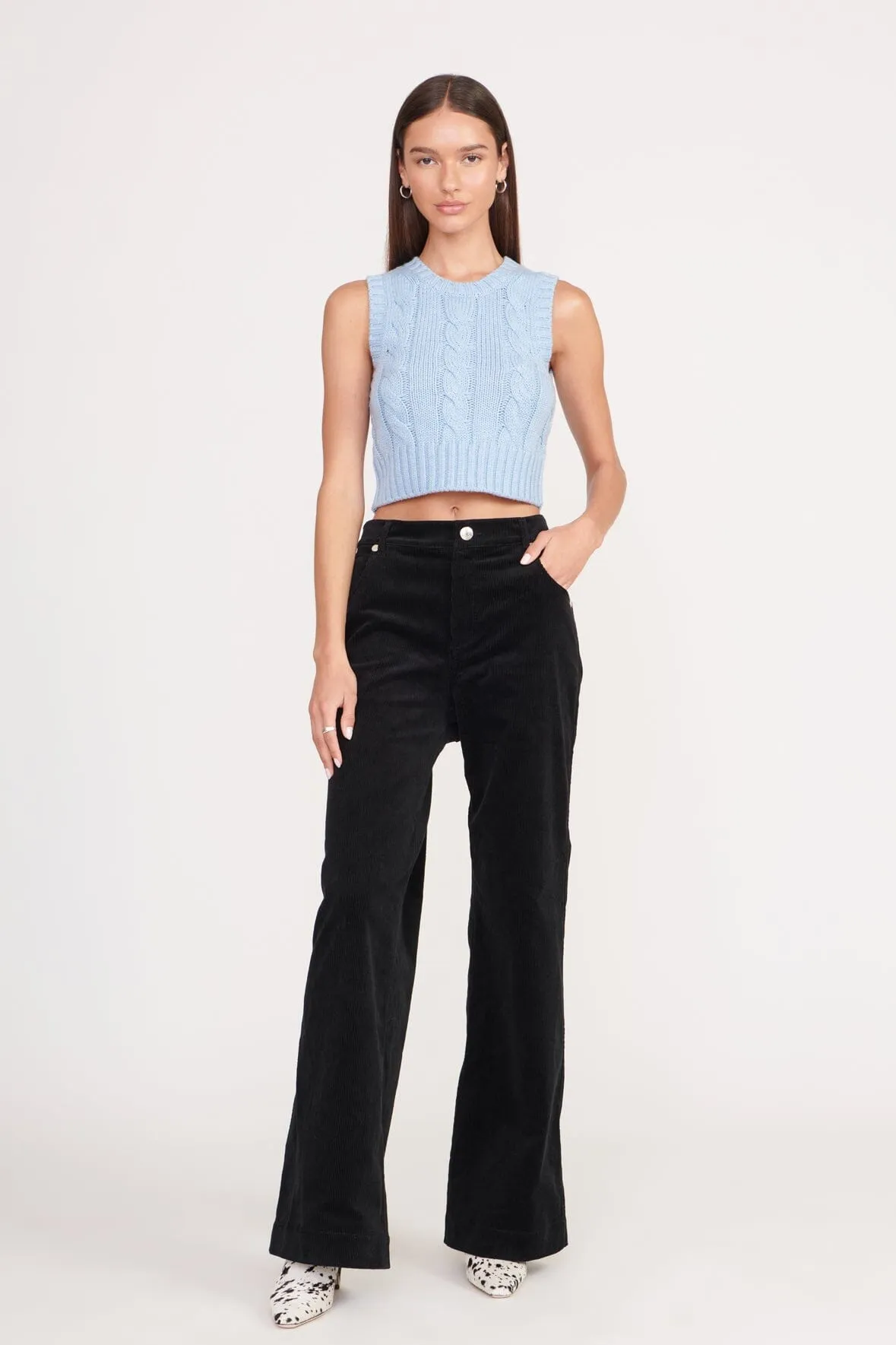 PINGO SWEATER | FRENCH BLUE sold by STAUD product image thumbnail 4