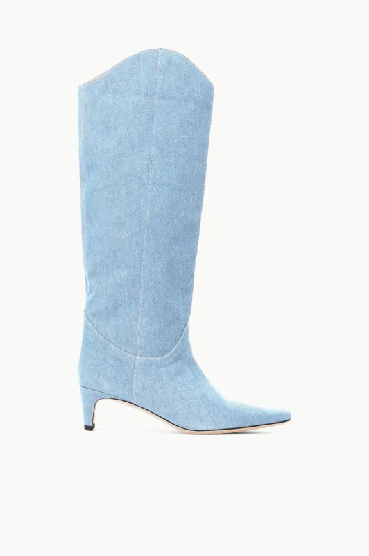 WESTERN WALLY BOOT | DENIM BLUE sold by STAUD