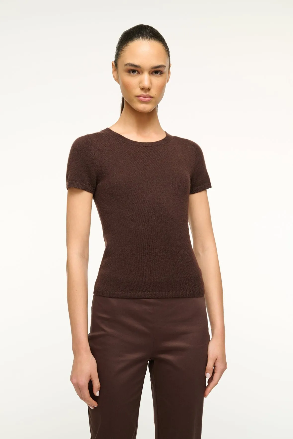 EASY CASHMERE TEE | DARK CHOCOLATE sold by STAUD