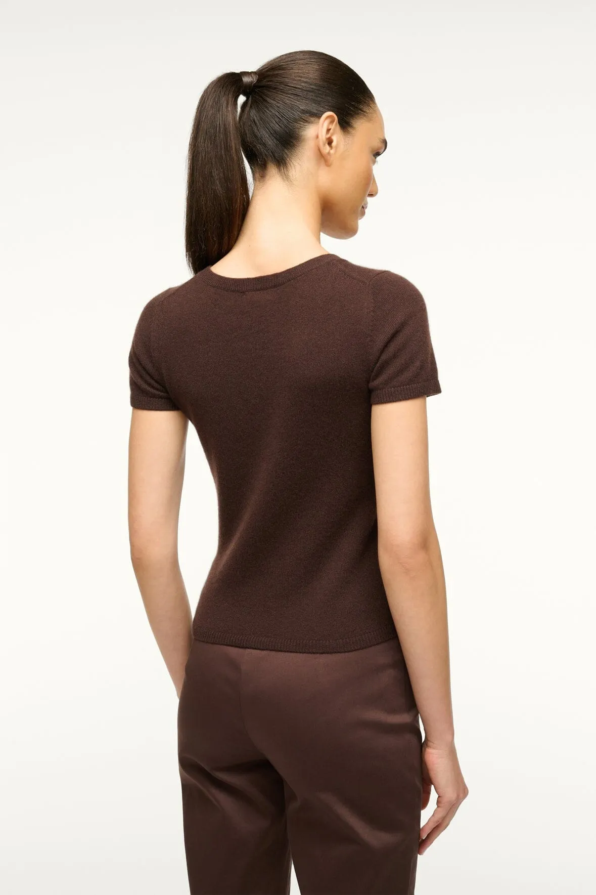 EASY CASHMERE TEE | DARK CHOCOLATE sold by STAUD product image thumbnail 3
