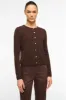 MIDNIGHT CASHMERE CARDIGAN | DARK CHOCOLATE sold by STAUD