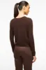 MIDNIGHT CASHMERE CARDIGAN | DARK CHOCOLATE sold by STAUD