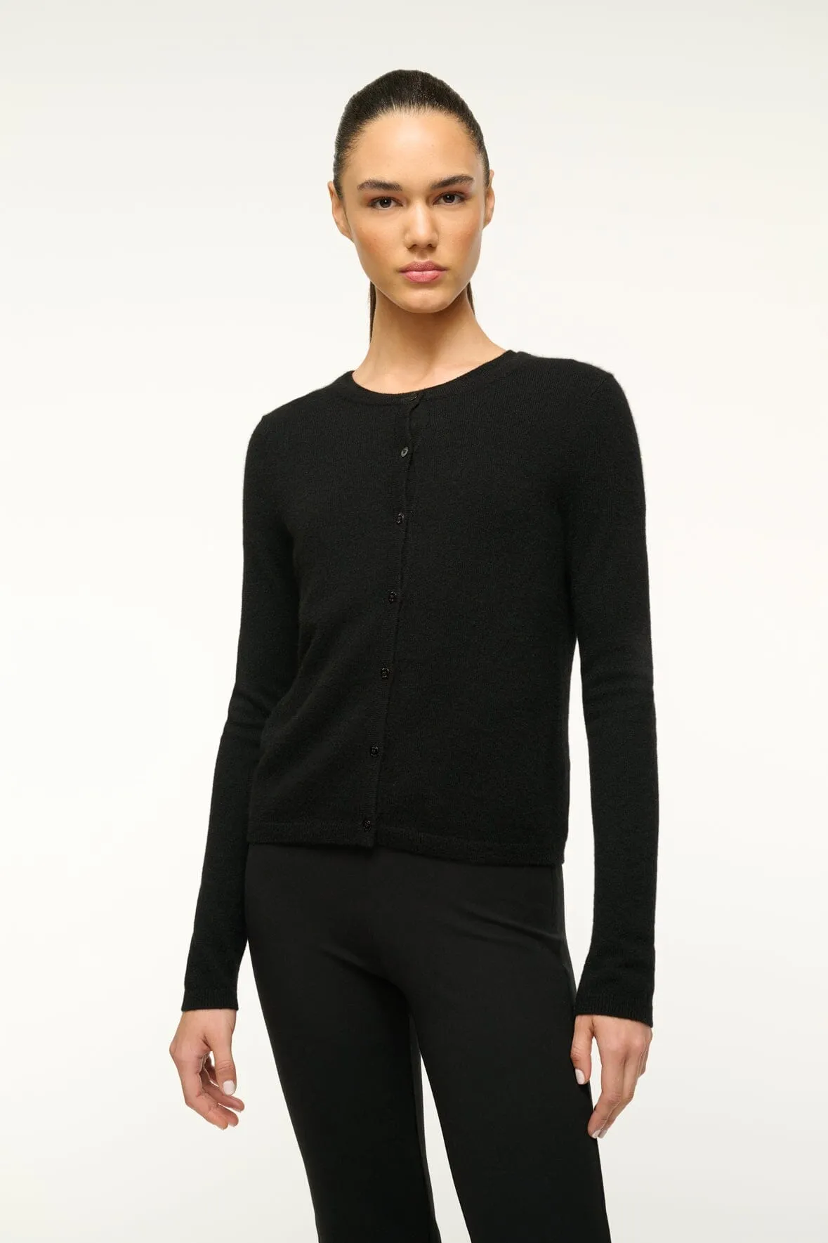 MIDNIGHT CASHMERE CARDIGAN | BLACK sold by STAUD