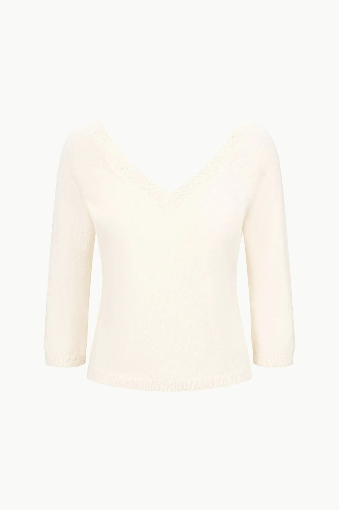 MICK CASHMERE SWEATER | IVORY sold by STAUD product image thumbnail 4