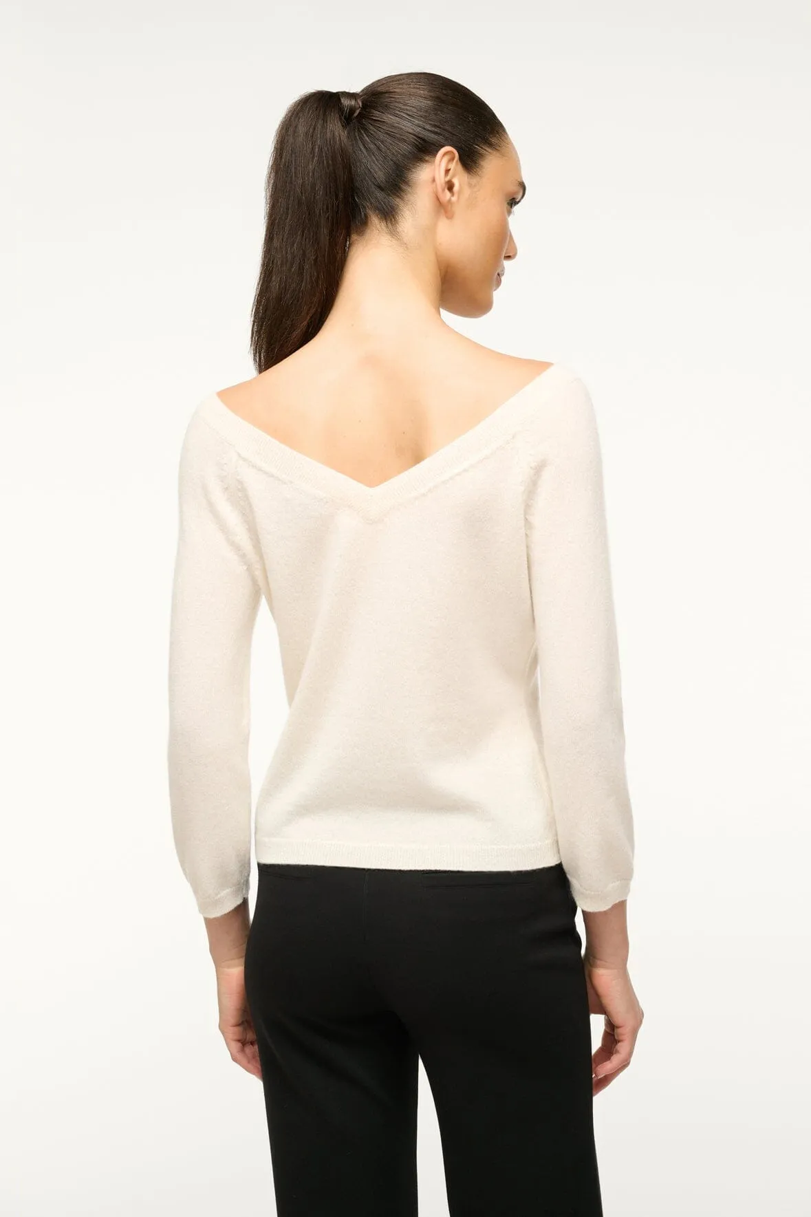 MICK CASHMERE SWEATER | IVORY sold by STAUD product image thumbnail 2