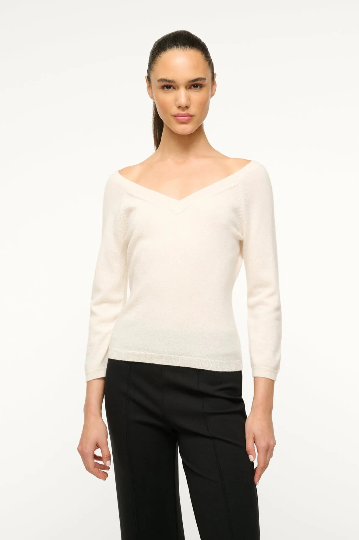 MICK CASHMERE SWEATER | IVORY sold by STAUD