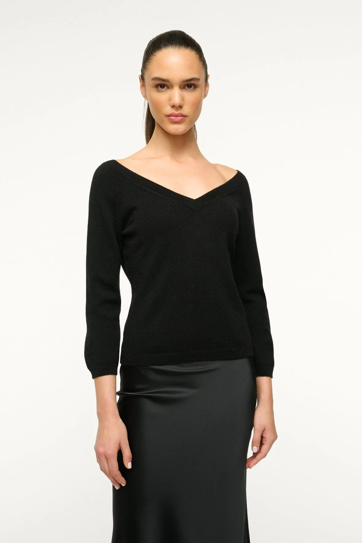 MICK CASHMERE SWEATER | BLACK sold by STAUD