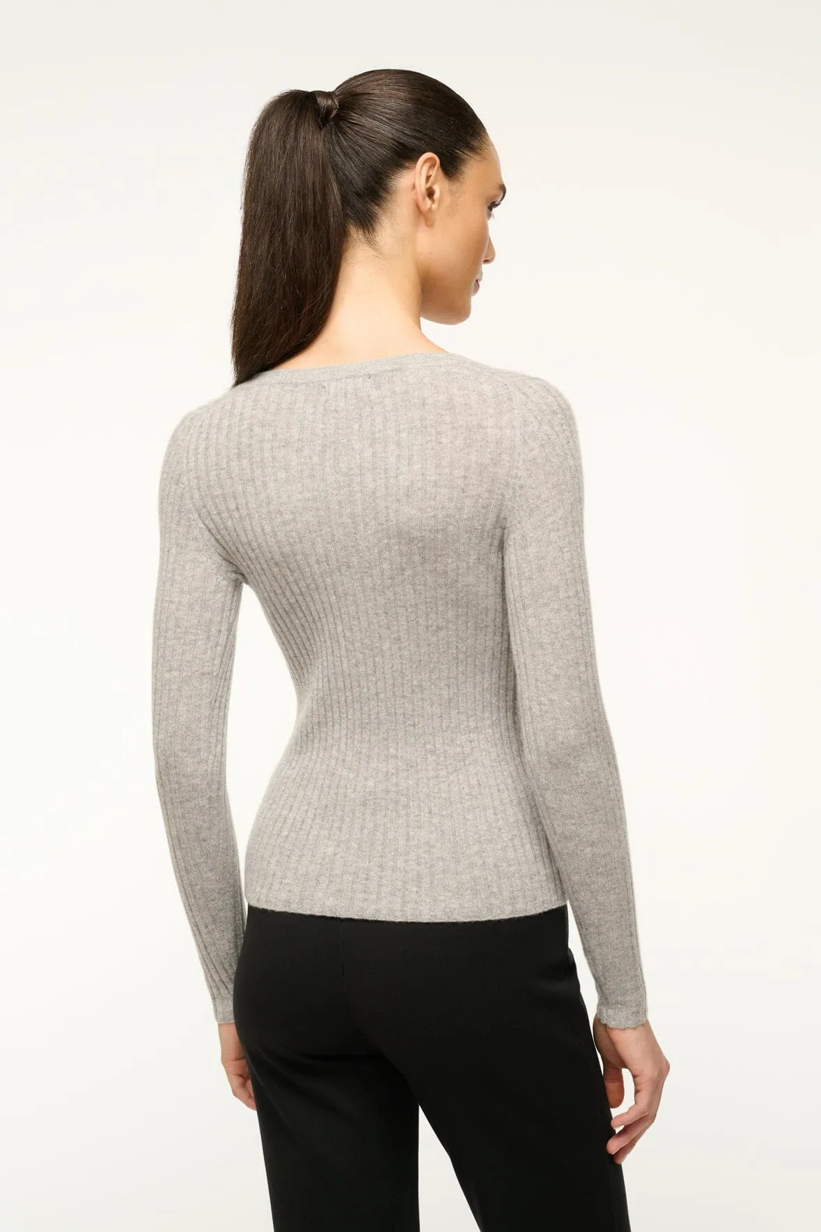 CARGO CASHMERE SWEATER | HEATHER GREY sold by STAUD product image thumbnail 3